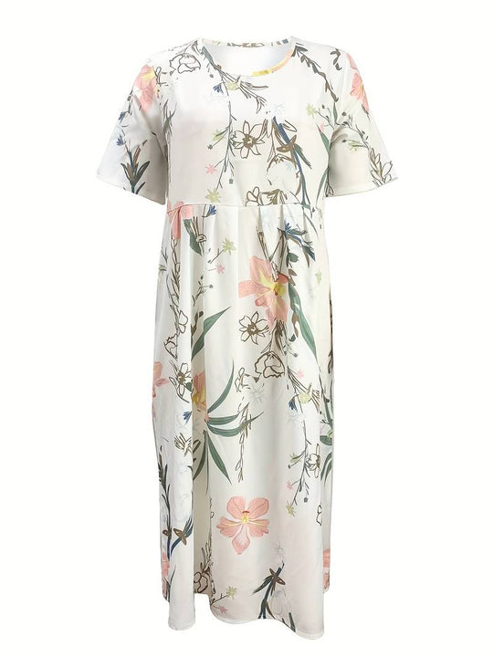 Reem - Hoge Taille Bloemenprint Jurk