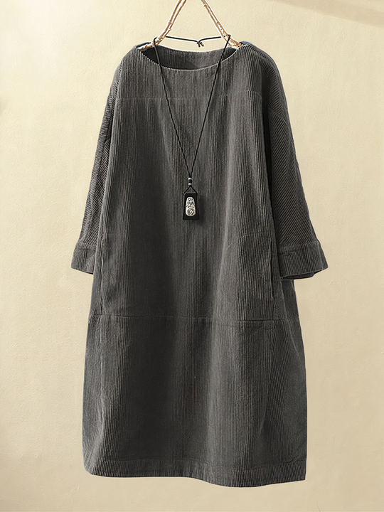 Bronwen - A-lijn corduroy jurk
