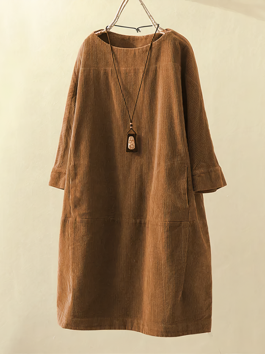 Bronwen - A-lijn corduroy jurk