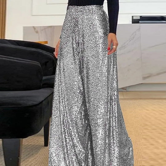 Lucia - Elegante lange broek met glanzende lovertjes