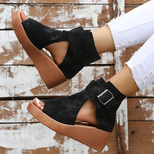 Oona - Stijlvolle sandalenlaarzen met gespen voor dames