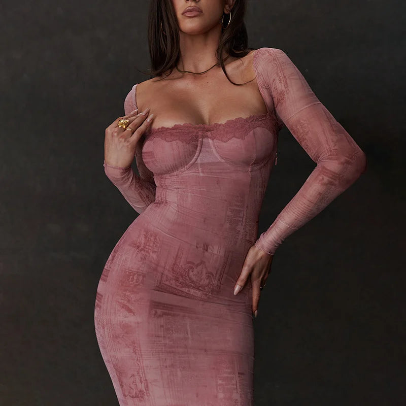Queencie - Elegante roze damesjurk