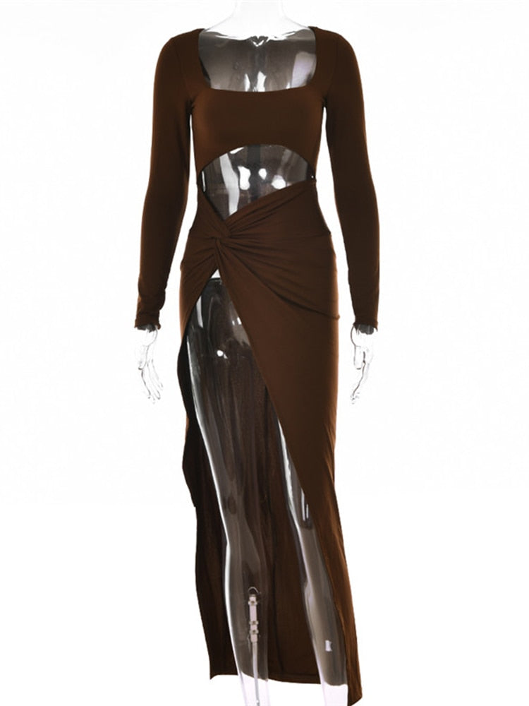 Jolanda - Lange jurk met lange mouwen
