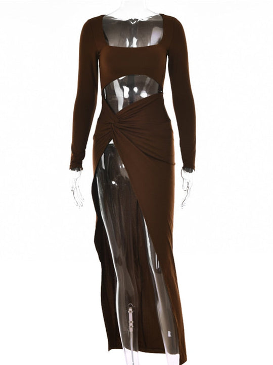 Jolanda - Lange jurk met lange mouwen